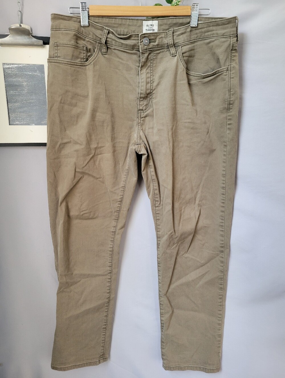 Flint and Tinder Straight Fit 5 Pocket Pant Green 34 x 30